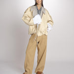 Giubbotto a quadretti reversibile BOMBERTRENCH MJD547_108477 BEIGE BLUE CHECK jejia 