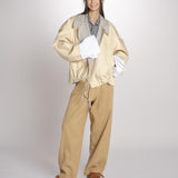 Giubbotto a quadretti reversibile BOMBERTRENCH MJD547_108477 BEIGE BLUE CHECK jejia 