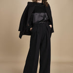 camicia raso e chiffon LISBONA BLACK crida 