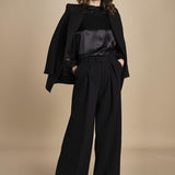 camicia raso e chiffon LISBONA BLACK crida 
