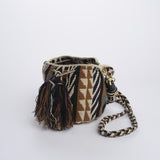 PEACOCK mini bag macrame G12W-0001-3005-03B BLACK BROWN guanabana 
