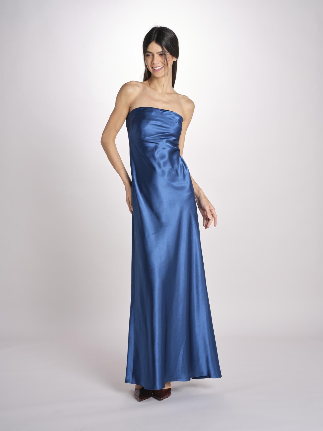 abito lungo con elastico 3326 BLU access 