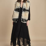 abito lungo con manica in voille DENISA BLACK mes demoiselles 