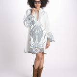 mini caftano con ricami fiori TESS LVSSS2026109 OFF WHITE lug von siga 