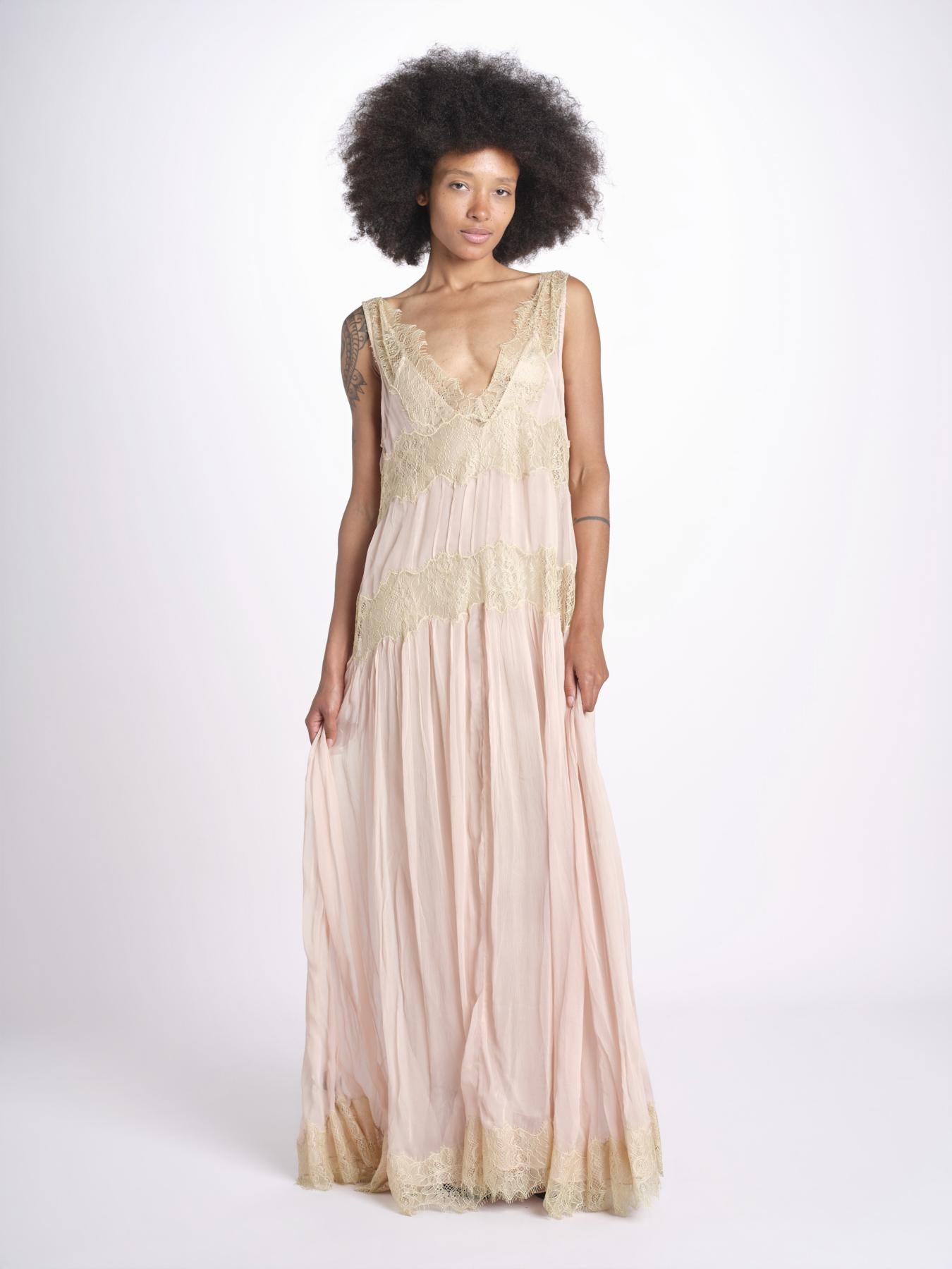 abito lungo con pizzo DOMENICA ROSE mes demoiselles 