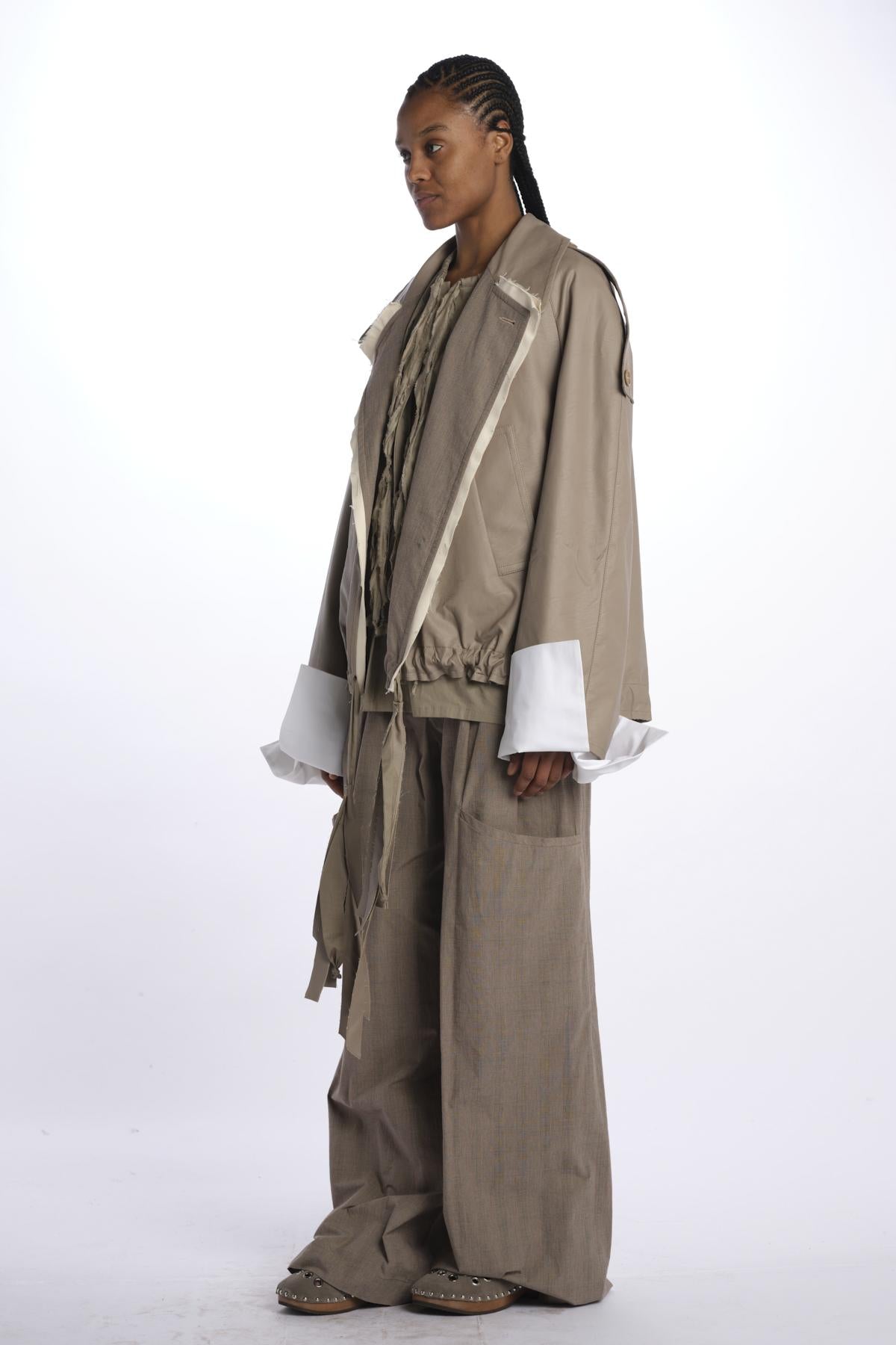 Bomber reversibile ecopelle e galles di cotone BOMBER TRENCH VEGANLEATHER jejia 