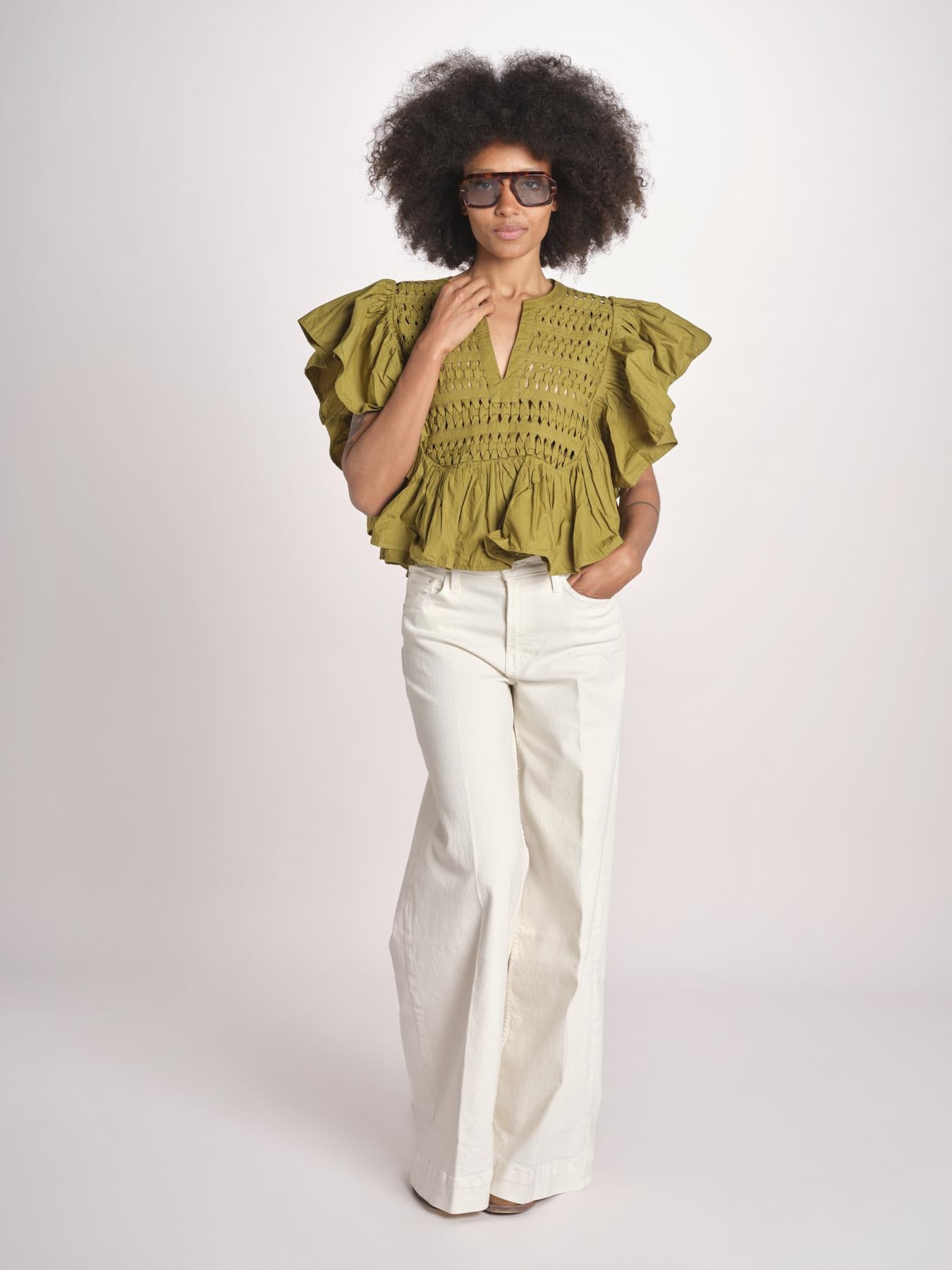 camicia con maniche a sbuffo TOMMIE KOMBU GREEN scarlett poppies 