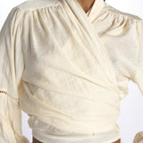 MARIA top con nodo e maniche lunghe MARIA SAND laraethnics 