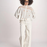camicia con punto smoke NOVELLE PAPYRUS.ORANGE scarlett poppies 