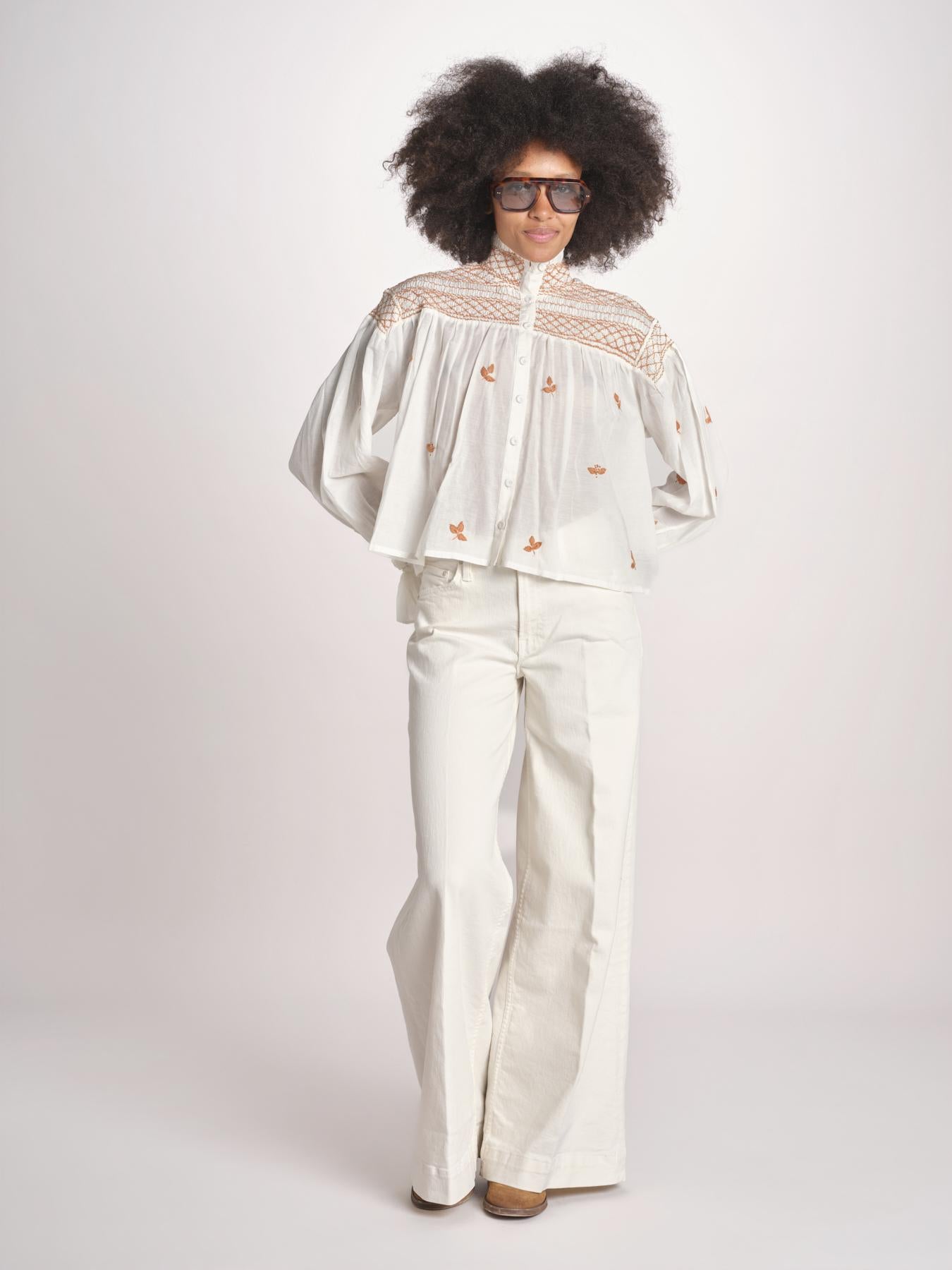 camicia con punto smoke NOVELLE PAPYRUS.ORANGE scarlett poppies 