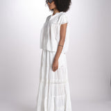 gonna in voille e pizzo CARAVELLE 6EVA53-V07316 BLANC vanessa bruno 