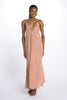 VIC dress with lace-up back and leaf print