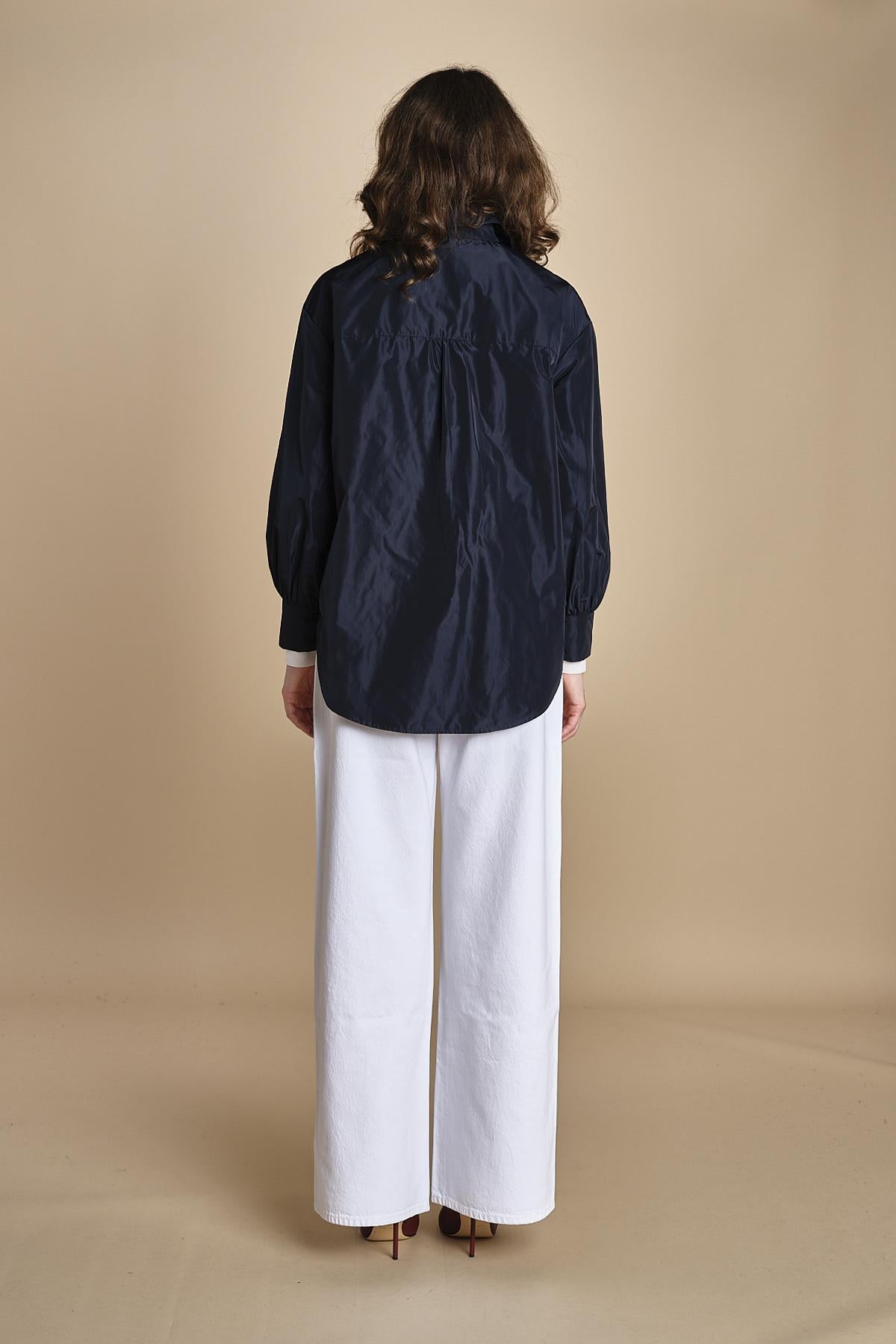 camicia in taffetas 5N25 BLU aspesi 