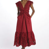 Abito RED BUTTERFLY ricamo farfalla 337217 RED farm rio 