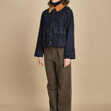 giubbino in denim. J423B912 MIDNIGHT RINSE MIDRI the GREAT 