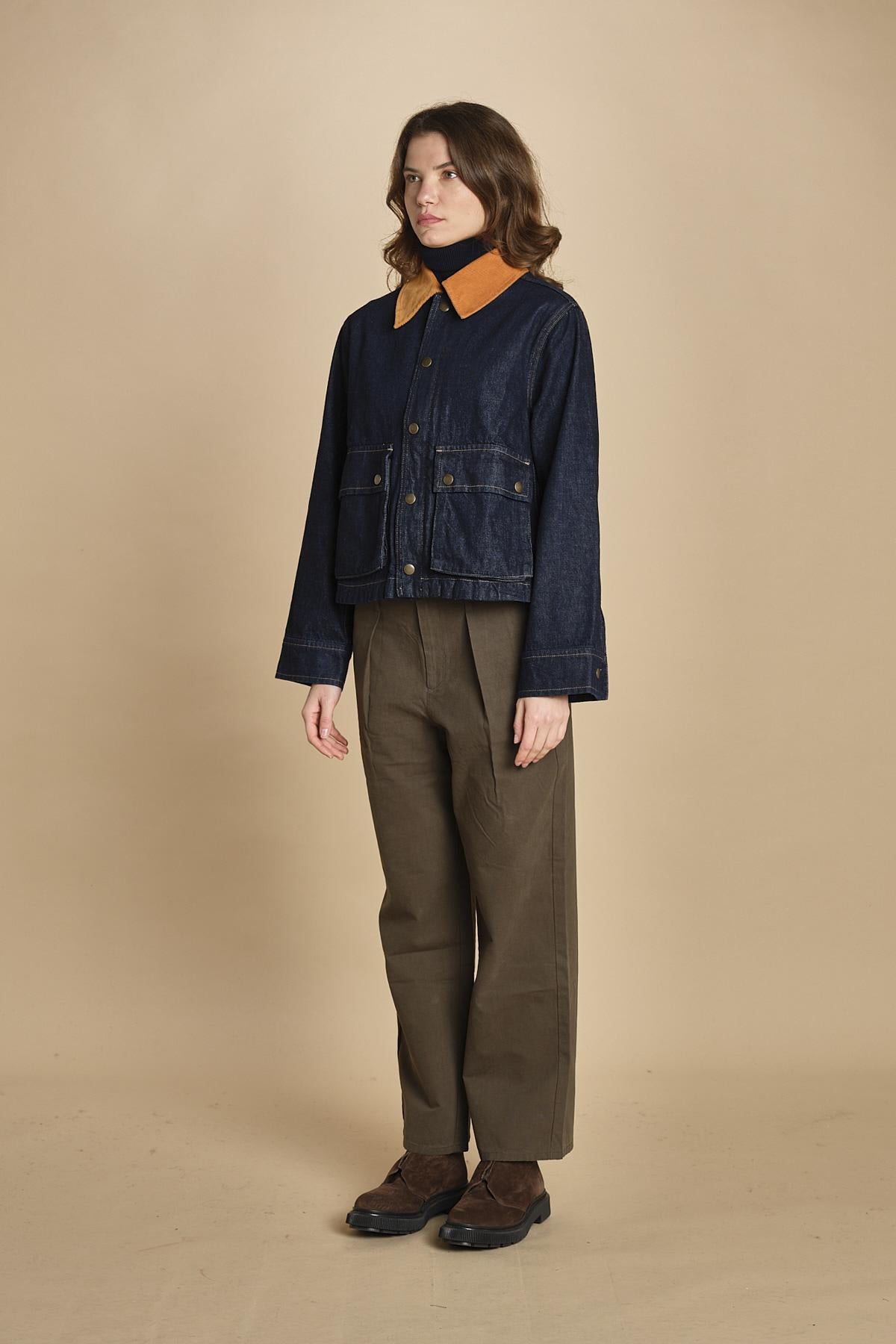 giubbino in denim. J423B912 MIDNIGHT RINSE MIDRI the GREAT 