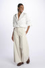 ORIANA cropped trousers with denim ribs