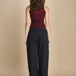top americano a costine in lana merino LAU28 E14015 BORDEAUX milaura 