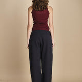 top americano a costine in lana merino LAU28 E14015 BORDEAUX milaura 