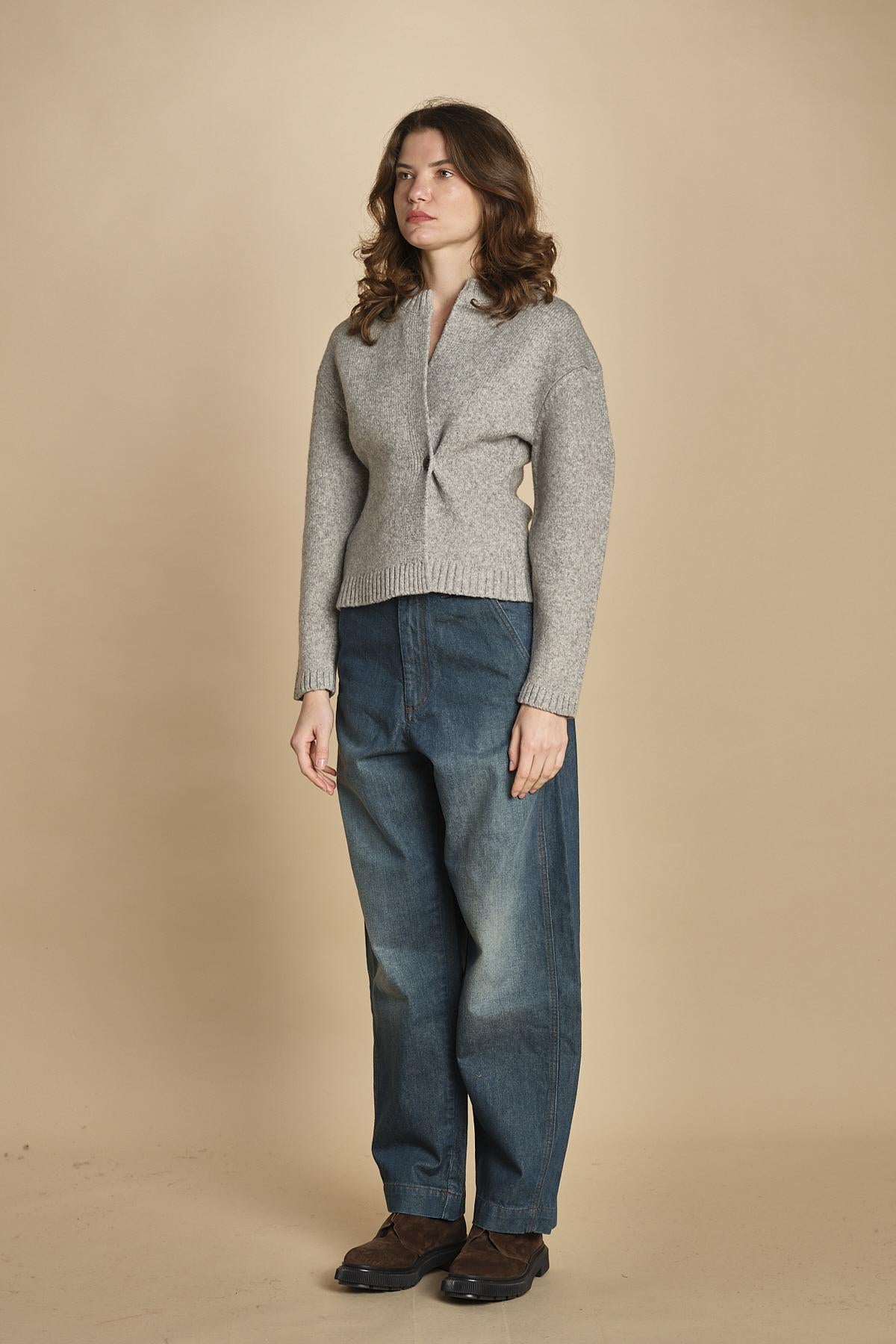 cardigan 1 bottone. CAR0335 GRI3325W soeur 