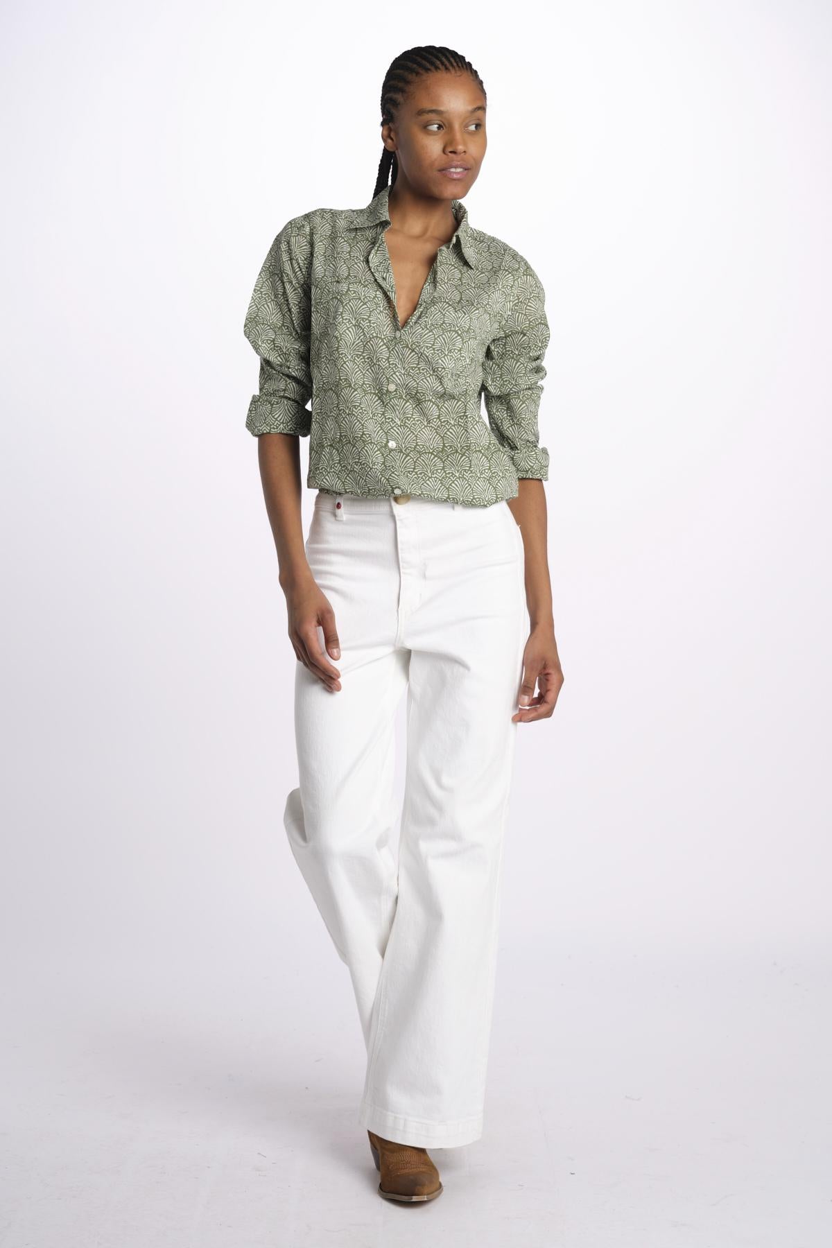 Camicia COQUILLAGES KIPRO 520Y terre rouge 
