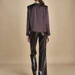 camicia con drappeggio TULLAH F25-142 039 CHOCOLATE oscar 