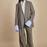 pantaloni in piede de poule con pinces KATHERINE MJD217_A0CW16 BLK BRWN jejia 