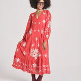 abito con ricamo fiori SERAFINA DRESS 100 POPPY sea ny 