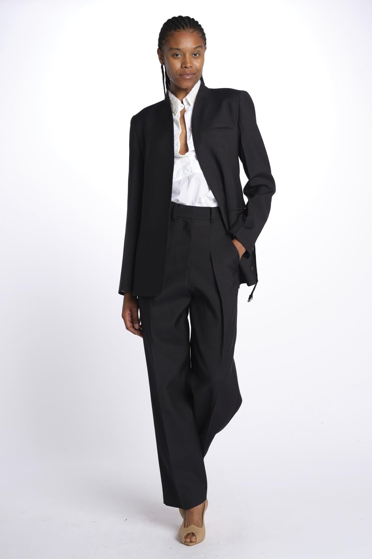 Pantaloni con pences 142706 BLACK lvir 