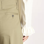 pantalone largo con nervature ORIANA 540 54 19 VERDE quelledue 
