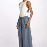 PALAZZO pantaloni in seta  by milaura. BE24252PANT GREY BLU benaras soleil 