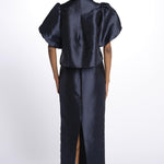 Giacca CLEO taffetas manica sbuffo 1200052 NAVY malina 