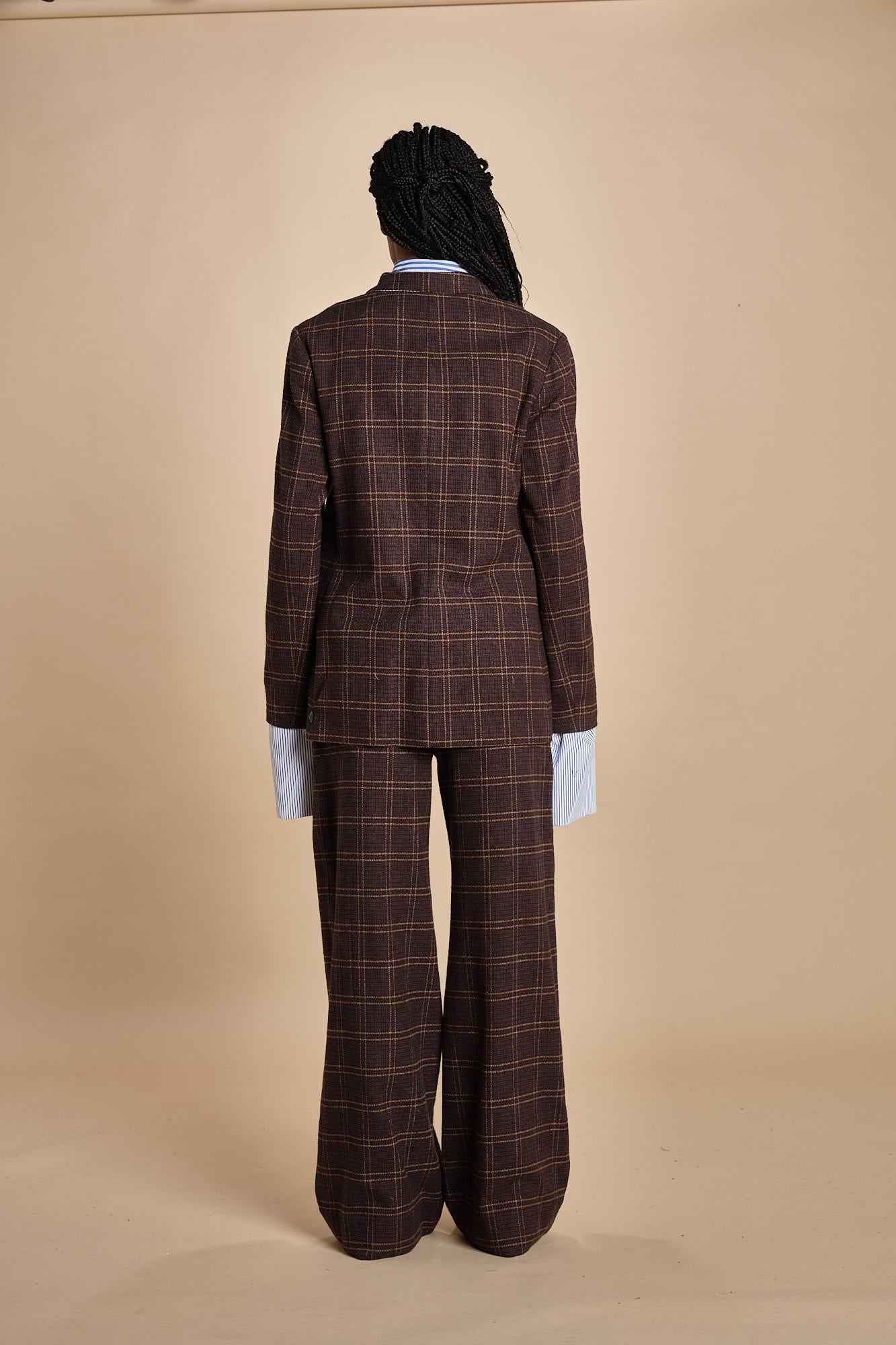 blazer quattro tasche in galles HARRY MJD505_A26240 BROWN COTTON CHECK jejia 