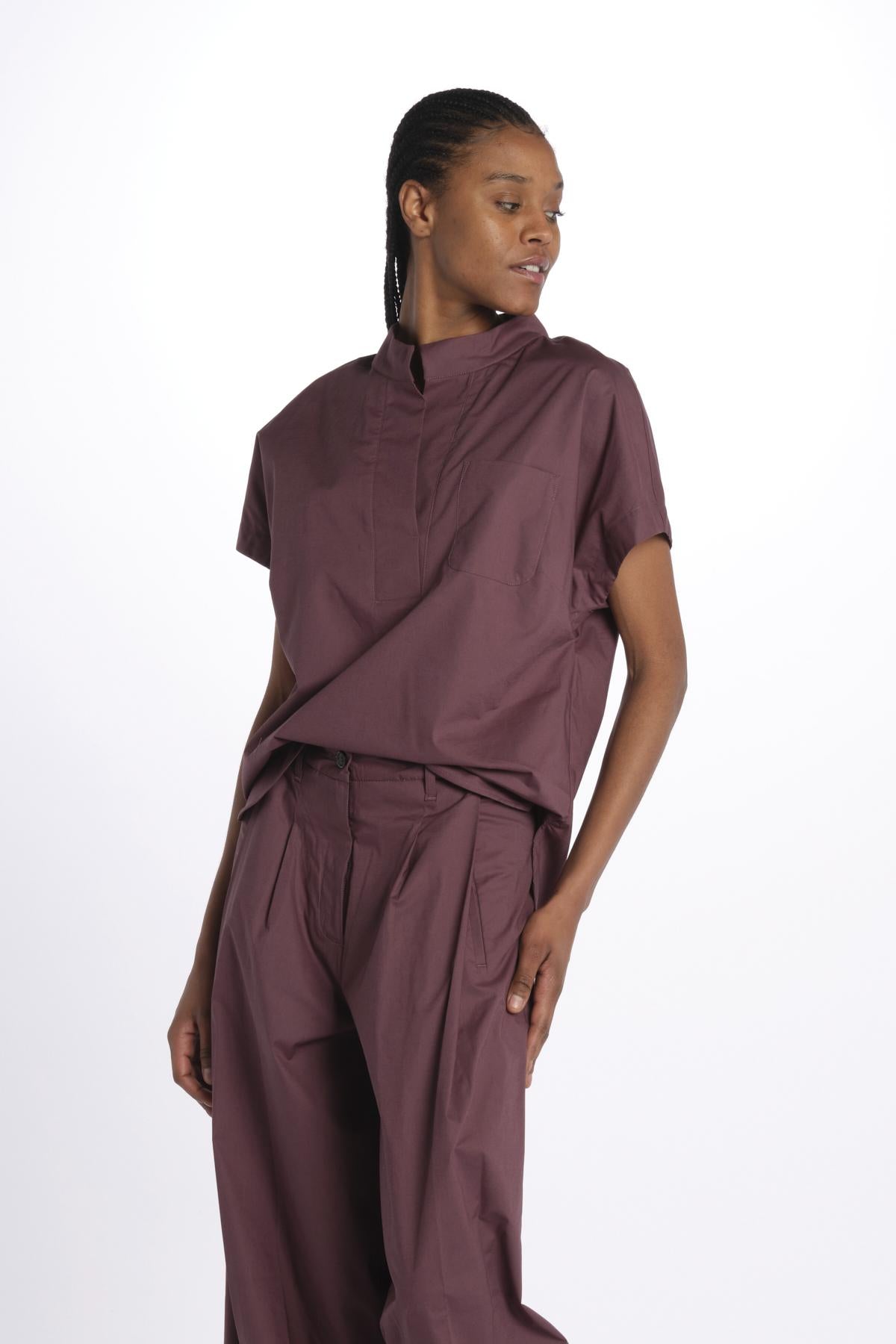 Camicia ILENIA popeline ILENIA IL31 BURGUNDY nine in the morning 