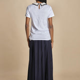 F0714 t-shirt con colletto ricamato F07141571101 BIANCO n21 