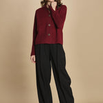 cardigan tre bottoni MIL4A24 25040 BORDEAUX milaura 