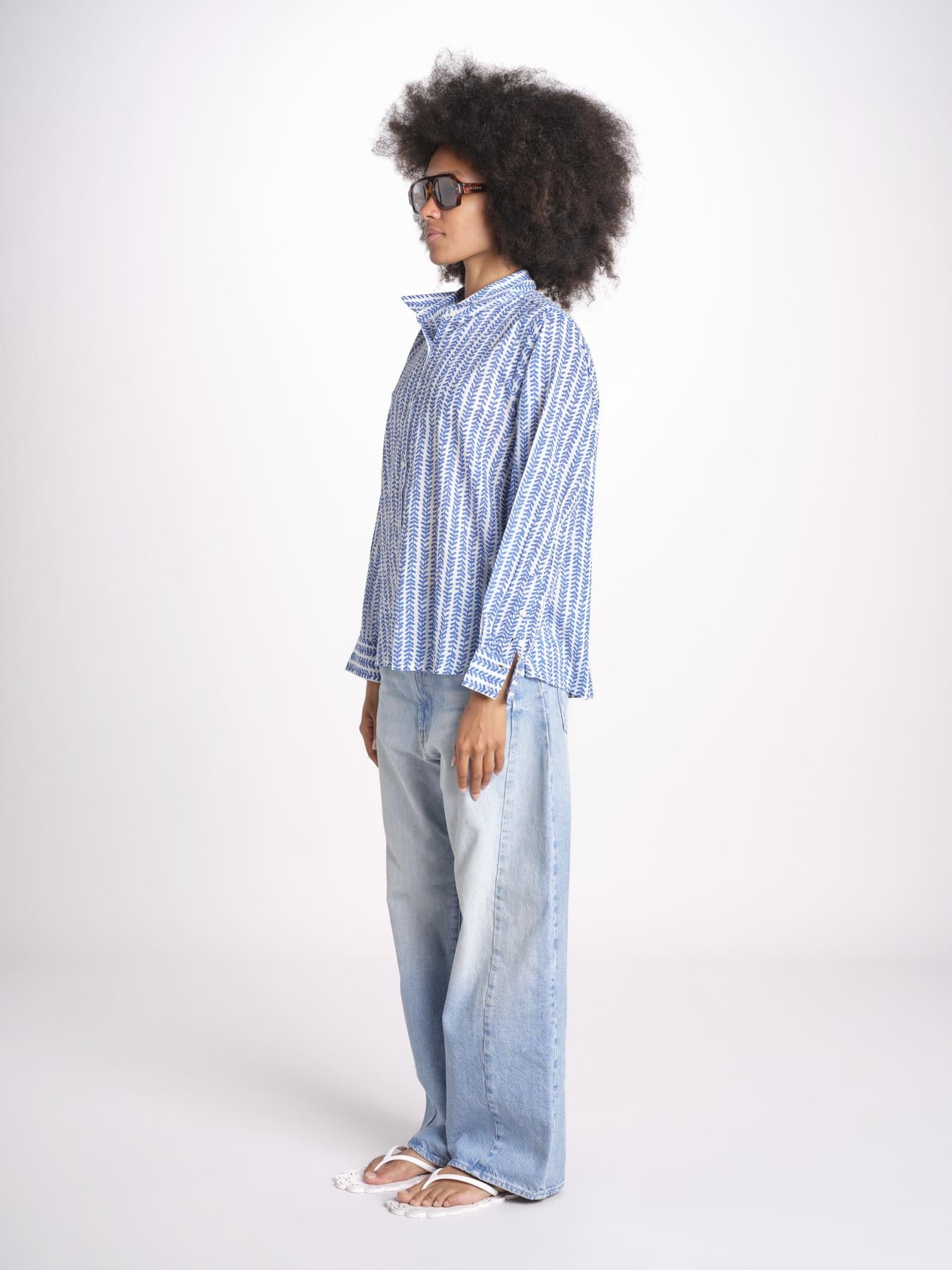 camicia stampa spina VT6248 BLUE zen ethic 