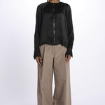Camicia manica sbuffo CUTWORK BE24499 BLACK milaura 