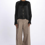 Camicia manica sbuffo CUTWORK BE24499 BLACK milaura 