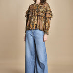 camicia stampa etno lurex PIXIE OCRE ba&sh 