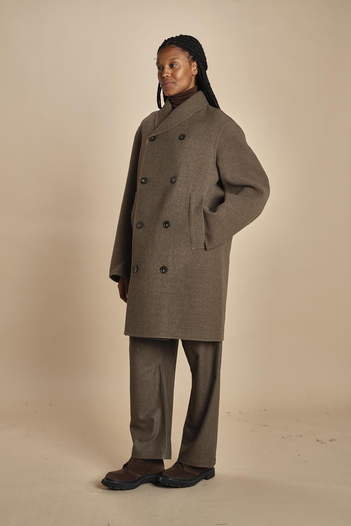 cappotto doppiopetto panno CROSS MINK sofie d'hoore 