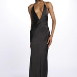 Abito HONOR spallina con fiocco GO29 BLACK misha 