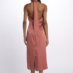 Abito SOLANGE midi scollo dietro 12248047 TERRACOTTA malina 
