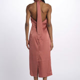 Abito SOLANGE midi scollo dietro 12248047 TERRACOTTA malina 