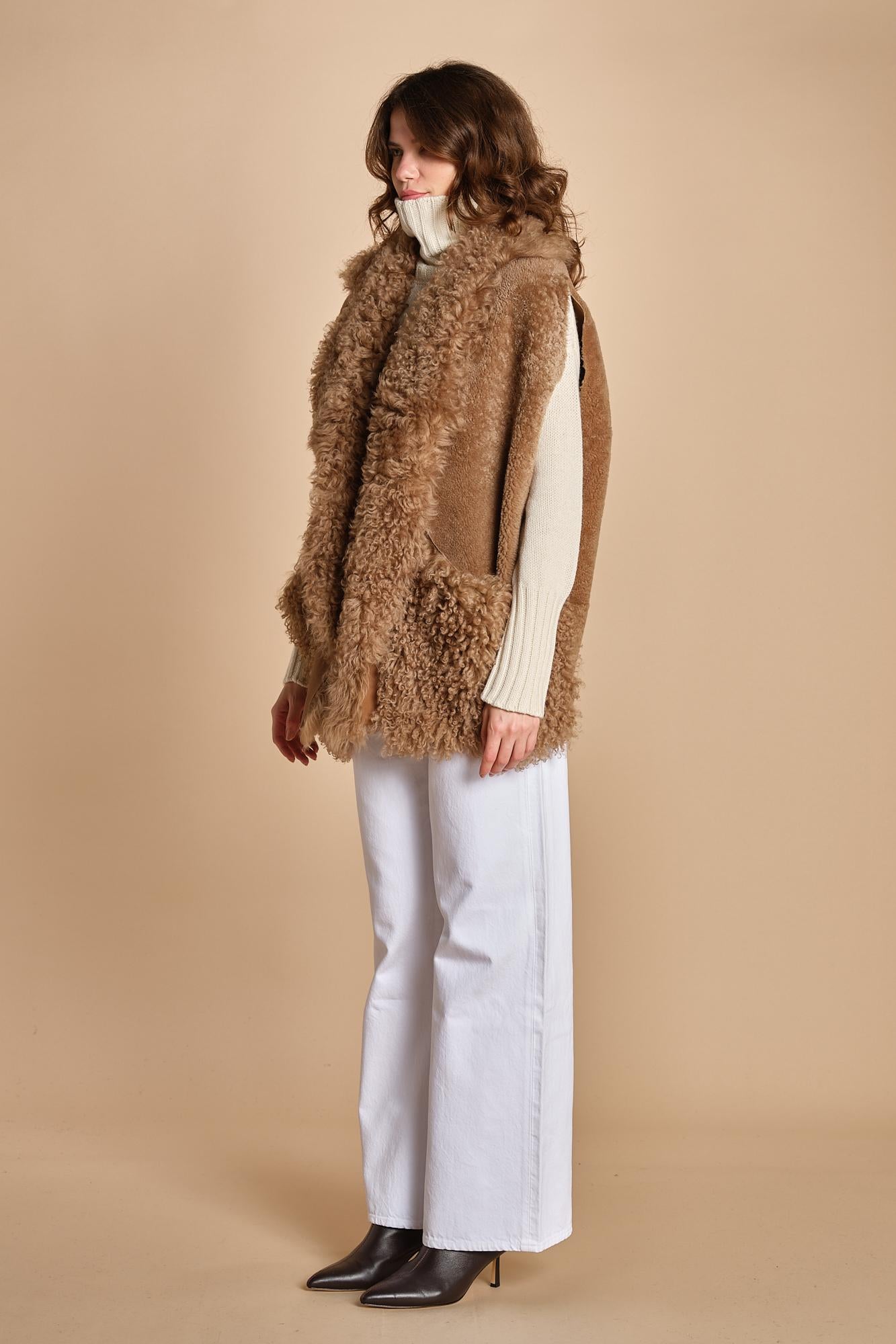 021 gilet montone 25021-302 MASTICE milaura 