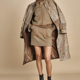 giacca in tweed cin bordo in pelle NINETTE TAUPE malina 