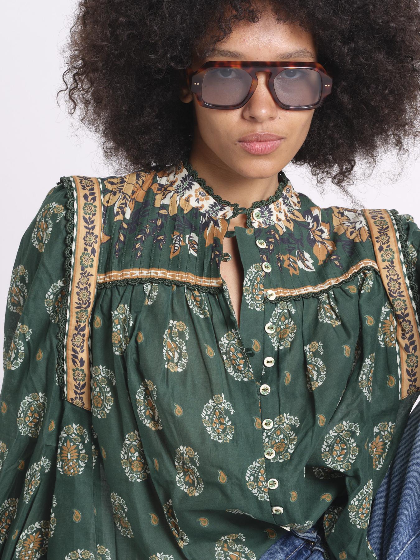 camicia m/l stampa paisley 351137 AYLA GREEN 26009 farm rio 