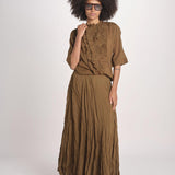 MAGRITA camicia con rouches manica corta MAGRITA SH075MAGRIT.KHA KHAKI laurence bras 