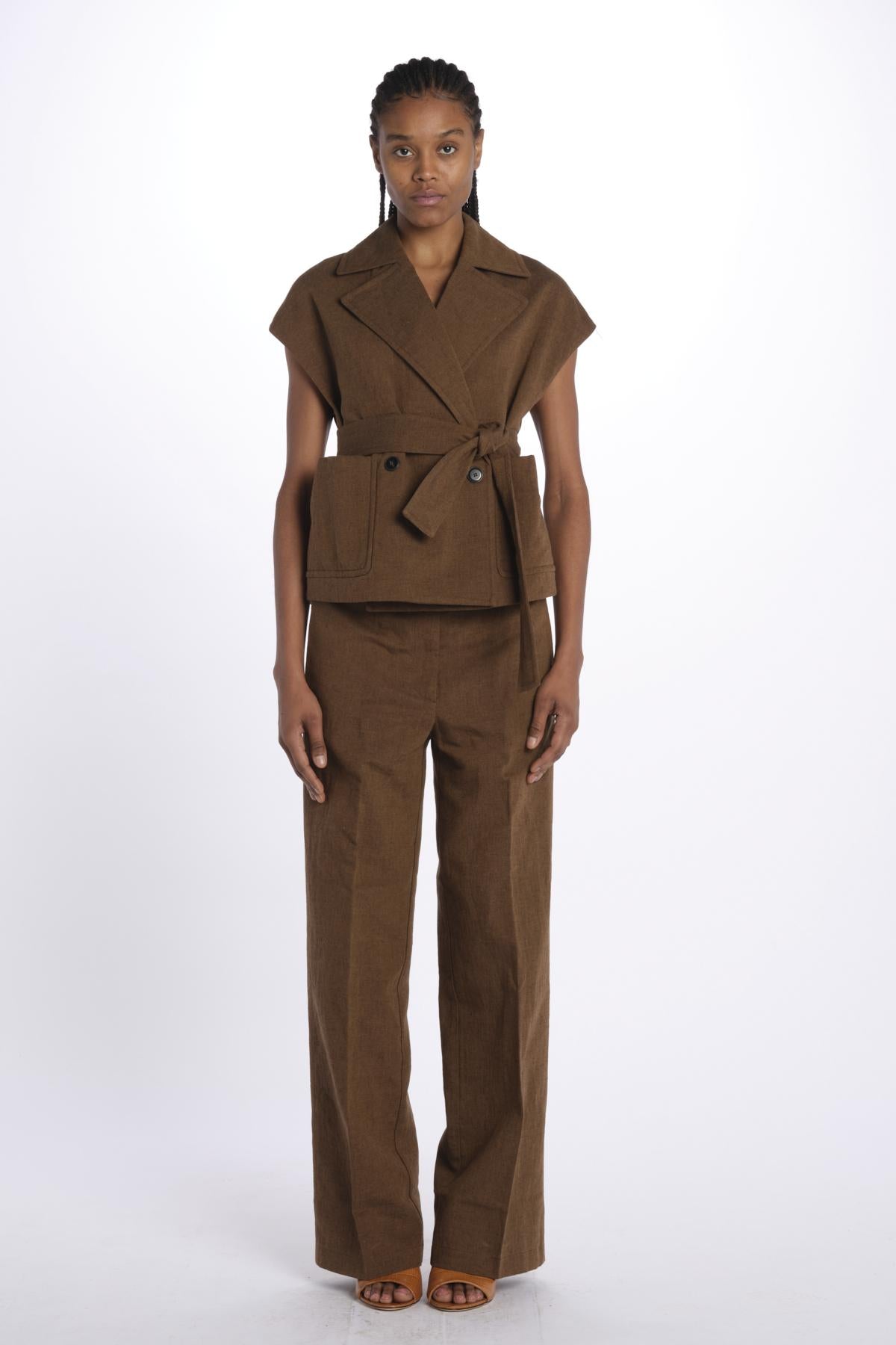 Gilet lino 4184 25784 690 pomandère 