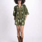 short con ricamo cuori 344171 GREEN L0013 farm rio 